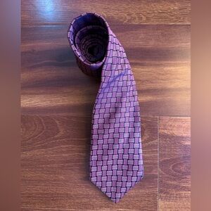 Sophisticated DION Collection Geometric Men's Tie in Rich Purple